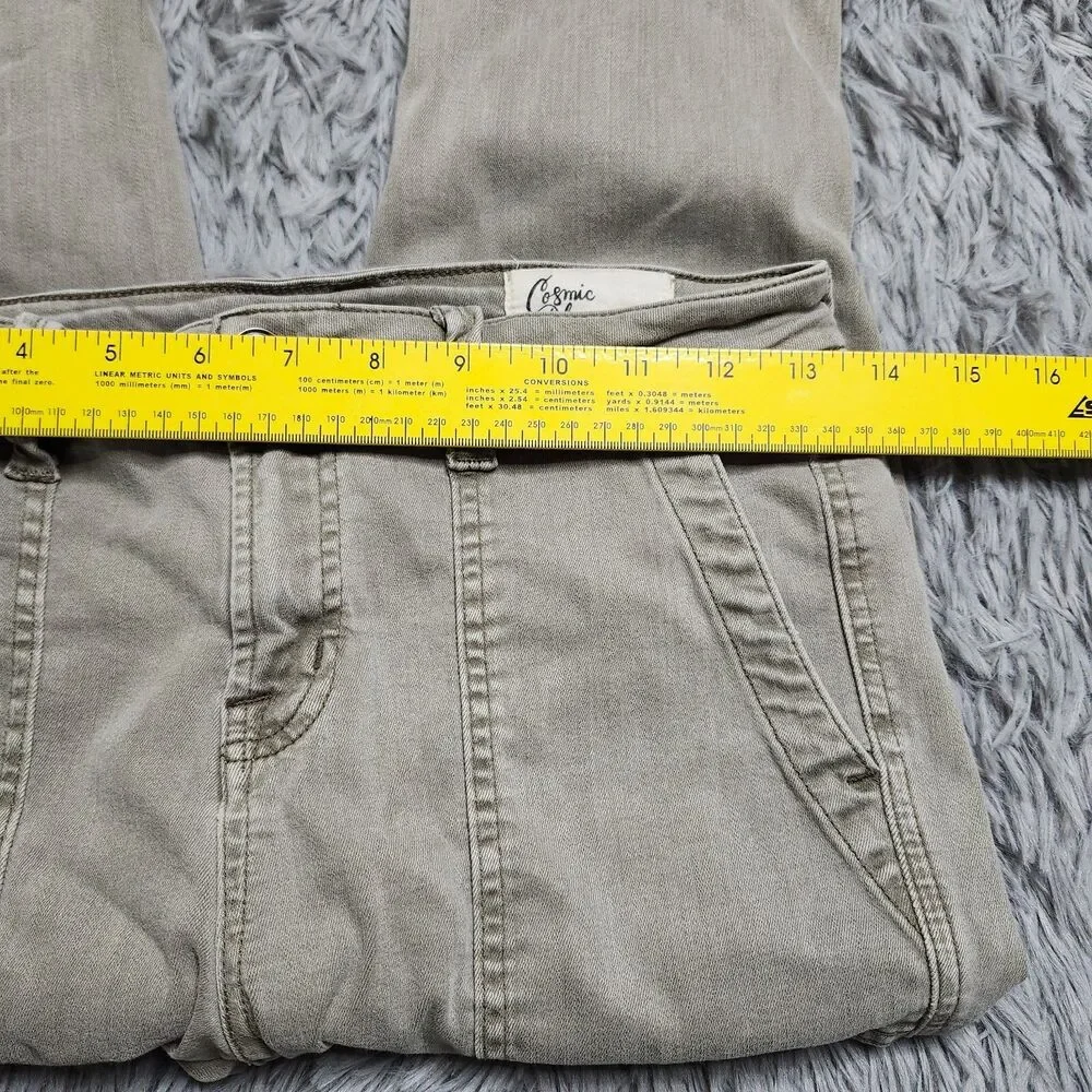 Cosmic Blue Love Skinny Jeans‎ Womens Size 28x27 Skinny Green Stretch Pistola